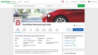 Working at Toyota Motor Manufacturing Canada | Glassdoor.ca
