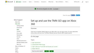 Set Up TMN GO App on Xbox 360 - Xbox Support