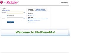 NetBenefits Login Page - T-Mobile - Fidelity Investments