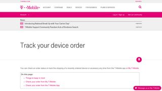 Track your device order | T-Mobile Support