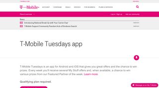 T-Mobile Tuesdays app | T-Mobile Support