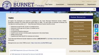 TMRS | Burnet Texas - City of Burnet