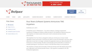 Four Rivers Software Systems Announces TMS Anywhere | BioSpace
