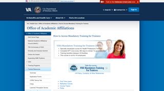 How to Access Mandatory Training for Trainees - Office of ... - VA.gov