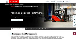 Transportation Management | Oracle