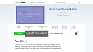 Tmsa.powerschool.com website. Parent Sign In.