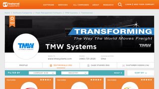 59 TMW Systems Customer Testimonials & Customer References ...