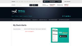 My TMXmoney Portfolio and Alerts | Personal stock market portfolio ...