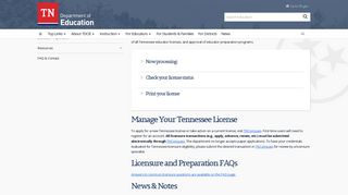 Educator Licensure & Preparation - TN.gov