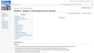 Madurai - Register with Employment Exchange - Wikiprocedure