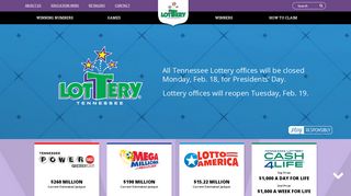 Tennessee Lottery: Home page