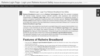 Railwire Login : Login Your Railware Broadband Very Safely ...