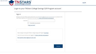 Log On - TNStars College Savings 529 Program