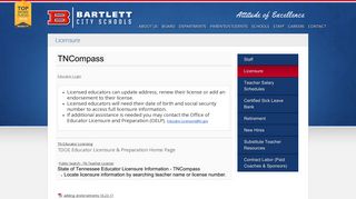 Licensure – Human Resources – Bartlett City Schools