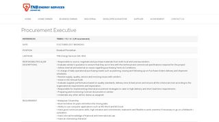 Procurement Executive - TNB Energy Services