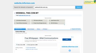 webmail.tnb.com.my at WI. Outlook Web App - Website Informer