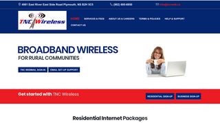 TNC Wireless Website - Home