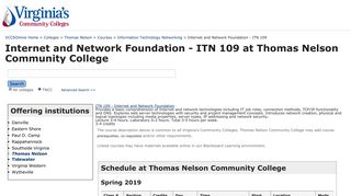 Thomas Nelson Community College: Internet and Network Foundation ...