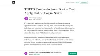 TNPDS Tamilnadu Smart Ration Card Apply, Online, Log in, Status
