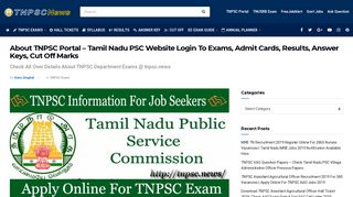 TNPSC Portal Login to Tamil Nadu PSC Exams, Recruitments, Admit ...