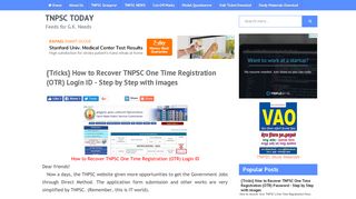 {Tricks} How to Recover TNPSC One Time Registration (OTR) Login ...