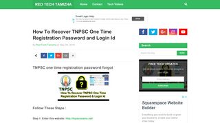 How To Recover TNPSC One Time Registration Password and Login Id