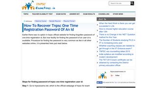How to recover tnpsc one time registration password of an id ...