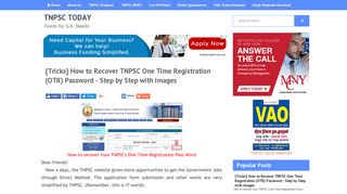 {Tricks} How to Recover TNPSC One Time Registration (OTR ...