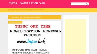 Tnpsc One Time Registration Login | TNPDS - SMART RATION CARD