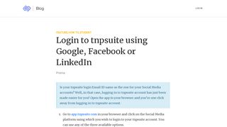Login to tnpsuite using Google, Facebook or LinkedIn – Superset Blog