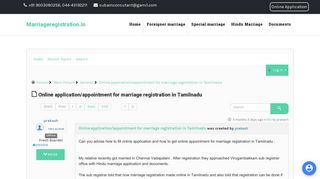 Online application/appointment for marriage registration in ...
