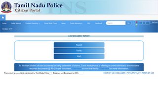 Welcome to CCTNS Citizen Portal - Tamil Nadu Police