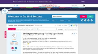TNS Mystery Shopping - Closing Operations - MoneySavingExpert.com ...