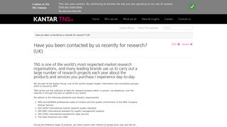 Have you been contacted by us recently for research? (UK) | TNS UK