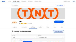 Working at TNT: 58 Reviews about Pay & Benefits | Indeed.com