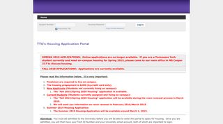 TTU Housing Portal - TTU's Housing Application Portal