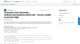Tennessee Tech University - outlook.com/students.tntech.edu ...