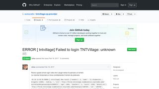ERROR [ tntvillage] Failed to login TNTVillage: unknown · Issue #8 ...
