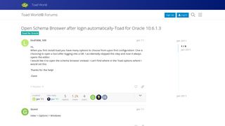 Open Schema Broswer after login automatically-Toad for Oracle 10.6 ...