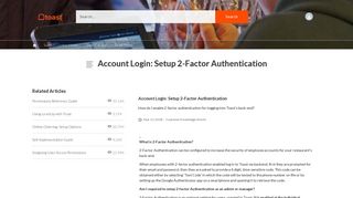 Account Login: Setup 2-Factor Authentication