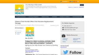 Tobacco Free Florida Offers Free Nicotine Replacement Therapy ...