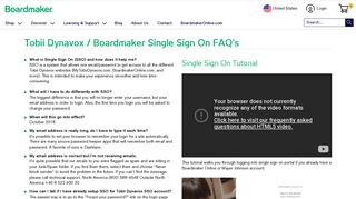 Tobii Dynavox / Boardmaker Single Sign On FAQ's
