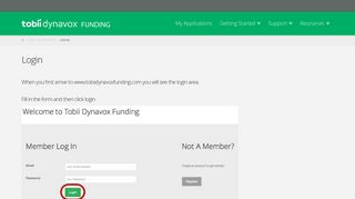 Login | Tobii Dynavox Funding Support