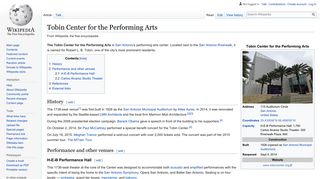 Tobin Center for the Performing Arts - Wikipedia