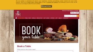 Book Now - Toby Carvery