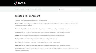 Create a Tik Tok Account - TikTok - including musical.ly