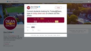 Dean College on Twitter: 