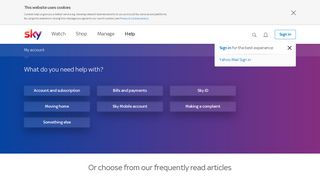 Sky Help | My account | Sky.com