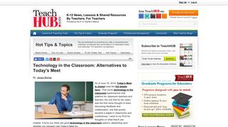 Technology in the Classroom: Alternatives to Today's Meet - TeachHUB
