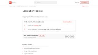 Log out of Todoist – Todoist Help